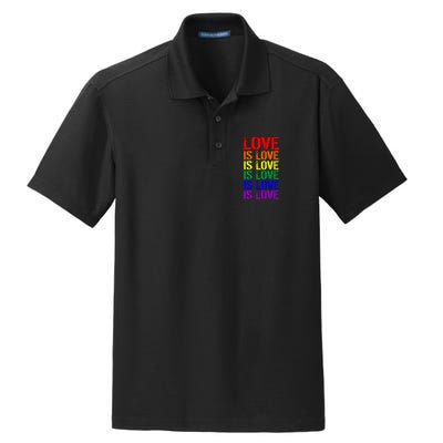 Love Is Love Rainbow Colors Dry Zone Grid Polo