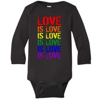 Love Is Love Rainbow Colors Baby Long Sleeve Bodysuit