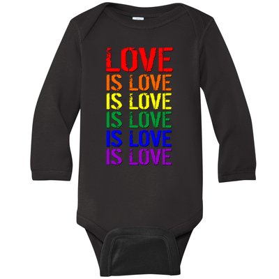 Love Is Love Rainbow Colors Baby Long Sleeve Bodysuit