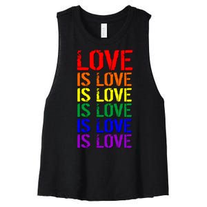 Love Is Love Rainbow Colors Women's Racerback Cropped Tank