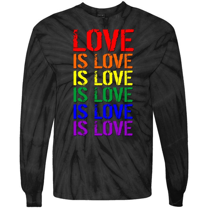 Love Is Love Rainbow Colors Tie-Dye Long Sleeve Shirt