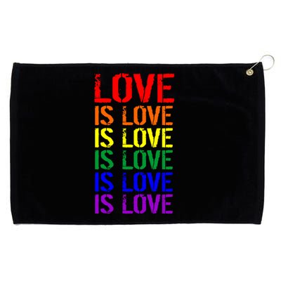 Love Is Love Rainbow Colors Grommeted Golf Towel