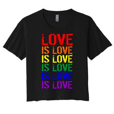 Love Is Love Rainbow Colors Women's Crop Top Tee