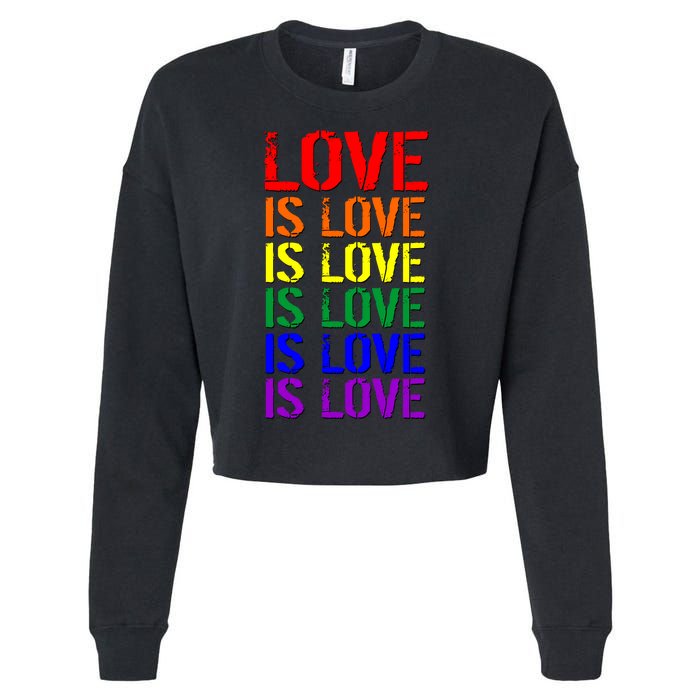 Love Is Love Rainbow Colors Cropped Pullover Crew