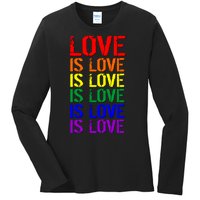 Love Is Love Rainbow Colors Ladies Long Sleeve Shirt