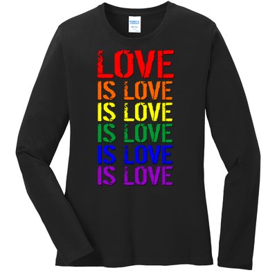 Love Is Love Rainbow Colors Ladies Long Sleeve Shirt