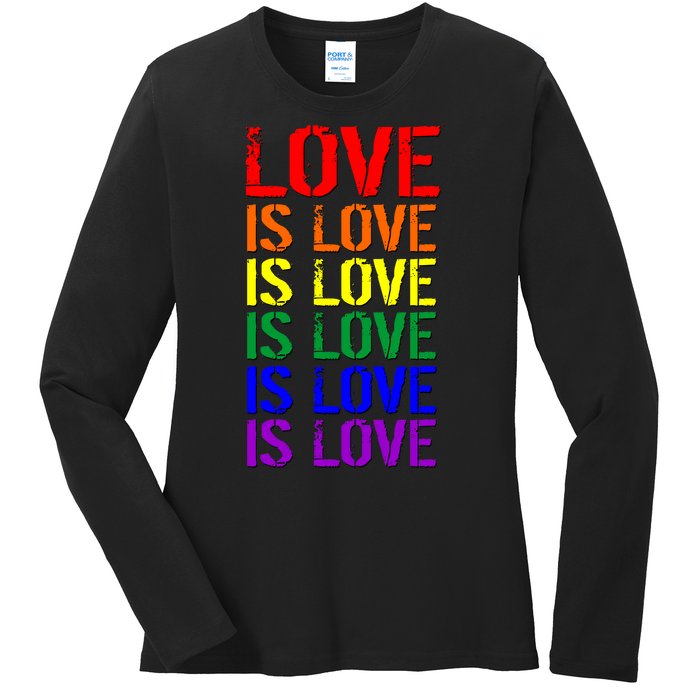 Love Is Love Rainbow Colors Ladies Long Sleeve Shirt