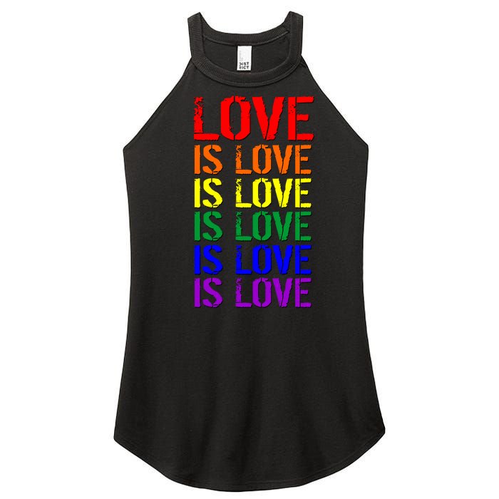 Love Is Love Rainbow Colors Women's Perfect Tri Rocker Tank