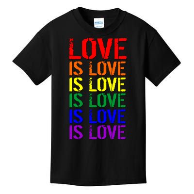 Love Is Love Rainbow Colors Kids T-Shirt