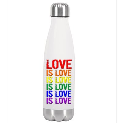 Love Is Love Rainbow Colors Stainless Steel Insulated Water Bottle