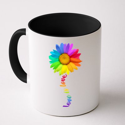 Love Is Lover LGBT Rainbow Flower Mug