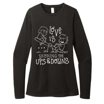 Love Is Sharing The Ups And Downs Womens CVC Long Sleeve Shirt