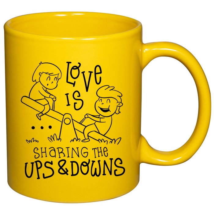 Love Is Sharing The Ups And Downs 11oz C Handle Ceramic Mug