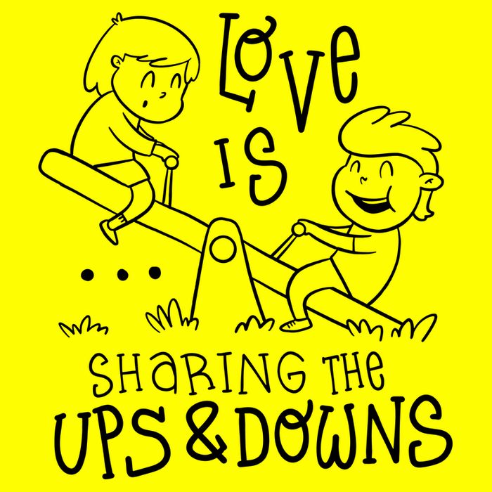 Love Is Sharing The Ups And Downs 11oz C Handle Ceramic Mug
