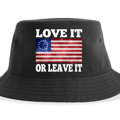 Love It Or Leave It Betsy Ross Flag Sustainable Bucket Hat