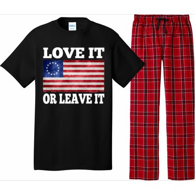 Love It Or Leave It Betsy Ross Flag Pajama Set