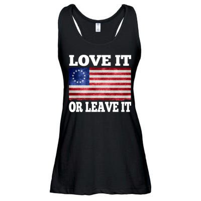 Love It Or Leave It Betsy Ross Flag Ladies Essential Flowy Tank