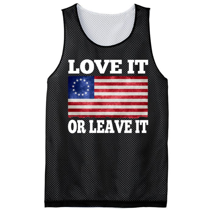 Love It Or Leave It Betsy Ross Flag Mesh Reversible Basketball Jersey Tank