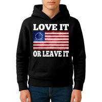 Love It Or Leave It Betsy Ross Flag Kids Hoodie