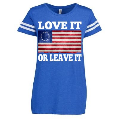 Love It Or Leave It Betsy Ross Flag Enza Ladies Jersey Football T-Shirt