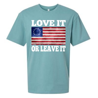 Love It Or Leave It Betsy Ross Flag Sueded Cloud Jersey T-Shirt