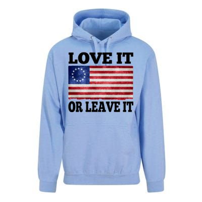 Love It Or Leave It Betsy Ross Flag Unisex Surf Hoodie