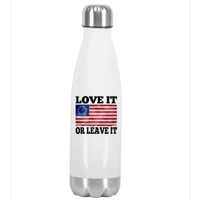 Love It Or Leave It Betsy Ross Flag Stainless Steel Insulated Water Bottle