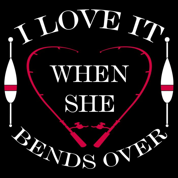 Love It When She Bends Over Funny Fishing Cropped Pullover Crew
