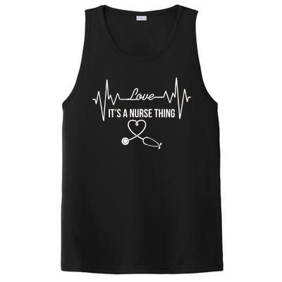 Love It's A Nurse Thing Stethoscop Heartbeat Heart PosiCharge Competitor Tank