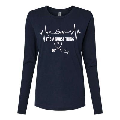 Love It's A Nurse Thing Stethoscop Heartbeat Heart Womens Cotton Relaxed Long Sleeve T-Shirt