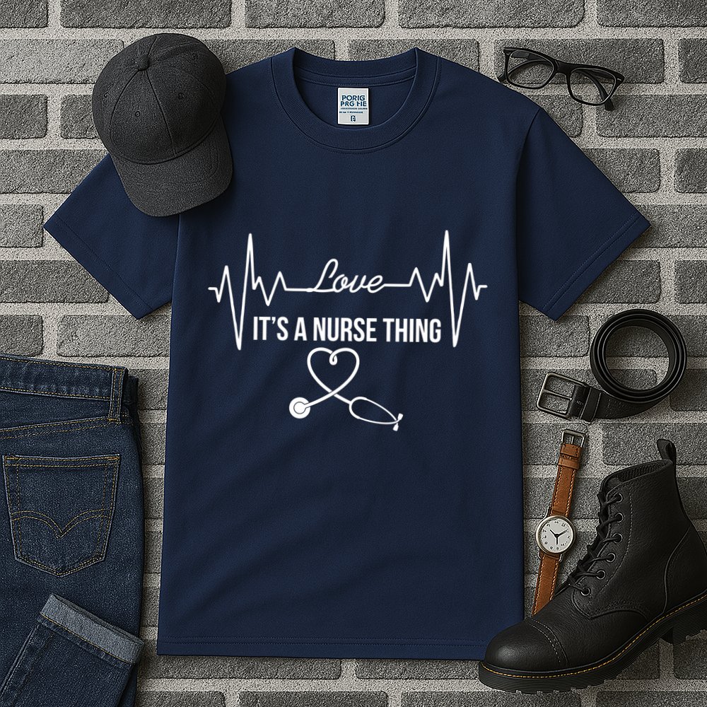 Love It's A Nurse Thing Stethoscop Heartbeat Heart Tall T-Shirt