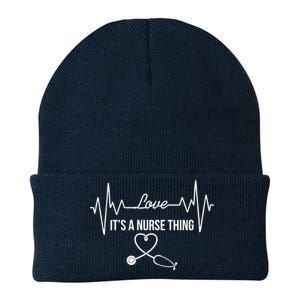 Love It's A Nurse Thing Stethoscop Heartbeat Heart Knit Cap Winter Beanie