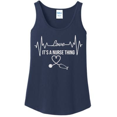 Love It's A Nurse Thing Stethoscop Heartbeat Heart Ladies Essential Tank