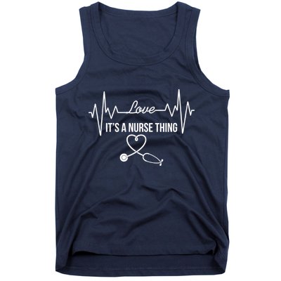 Love It's A Nurse Thing Stethoscop Heartbeat Heart Tank Top
