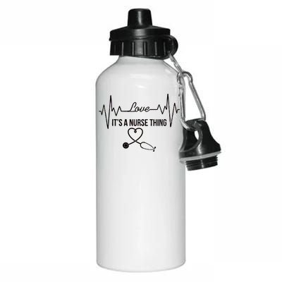 Love It's A Nurse Thing Stethoscop Heartbeat Heart Aluminum Water Bottle