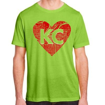 Love Kansas City Football Fan City Map Adult ChromaSoft Performance T-Shirt