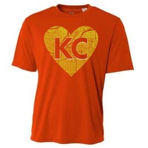 Love Kansas City Football Fan City Map Cooling Performance Crew T-Shirt