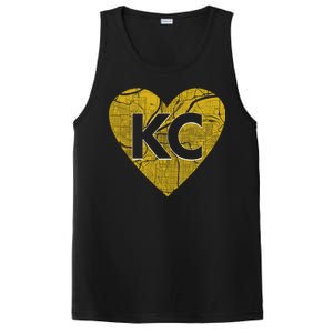 Love Kansas City Football Fan City Map PosiCharge Competitor Tank