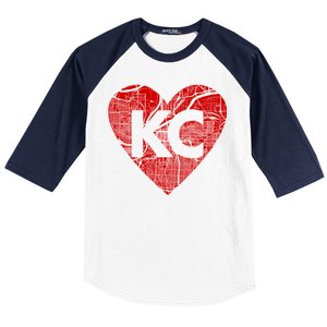 Love Kansas City Football Fan City Map Baseball Sleeve Shirt