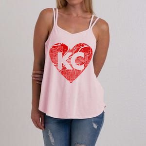 Love Kansas City Football Fan City Map Women's Strappy Tank