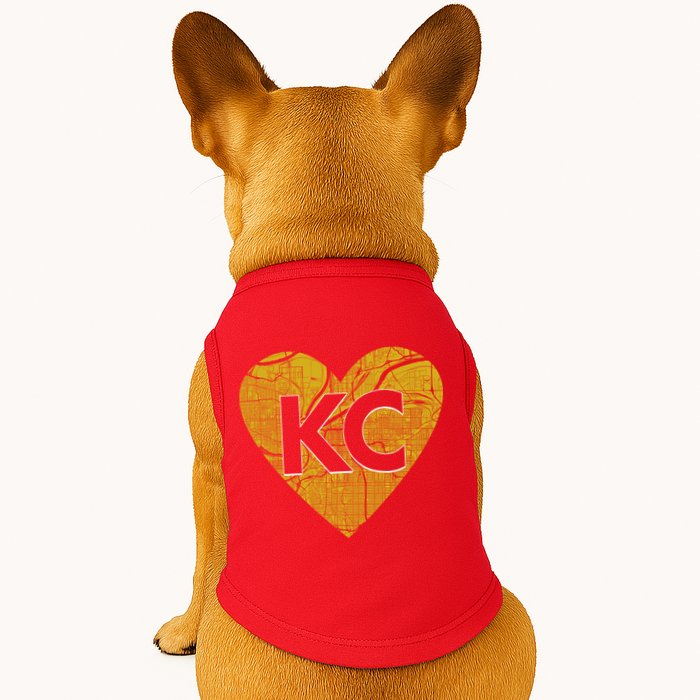 Love Kansas City Football Fan City Map Doggie Tank