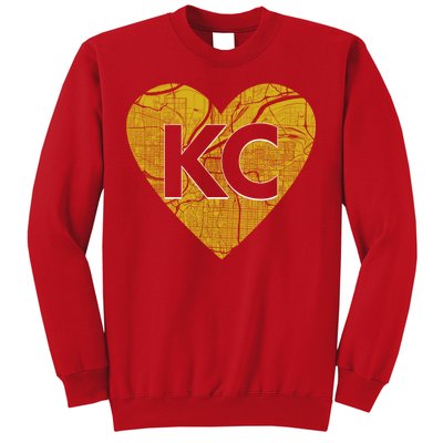 Love Kansas City Football Fan City Map Sweatshirt