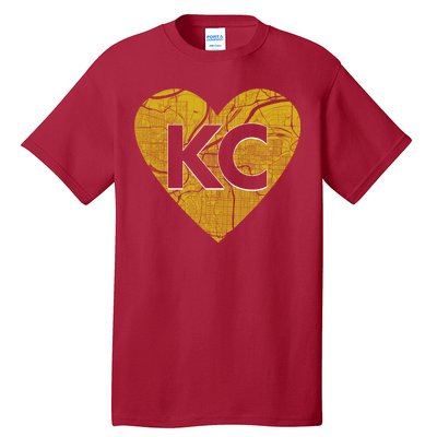 Love Kansas City Football Fan City Map Tall T-Shirt