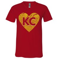 Love Kansas City Football Fan City Map V-Neck T-Shirt