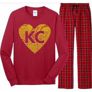 Love Kansas City Football Fan City Map Long Sleeve Pajama Set