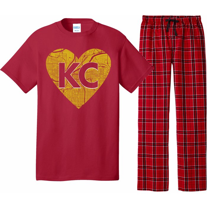 Love Kansas City Football Fan City Map Pajama Set