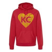 Love Kansas City Football Fan City Map Premium Hoodie