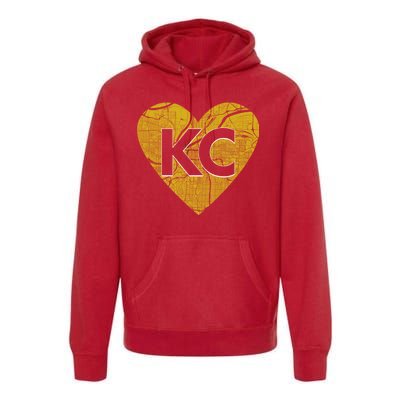 Love Kansas City Football Fan City Map Premium Hoodie