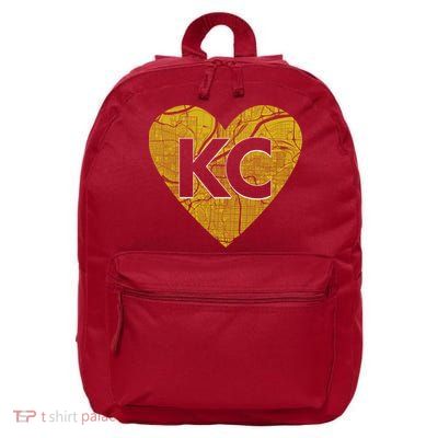 Love Kansas City Football Fan City Map 16 in Basic Backpack