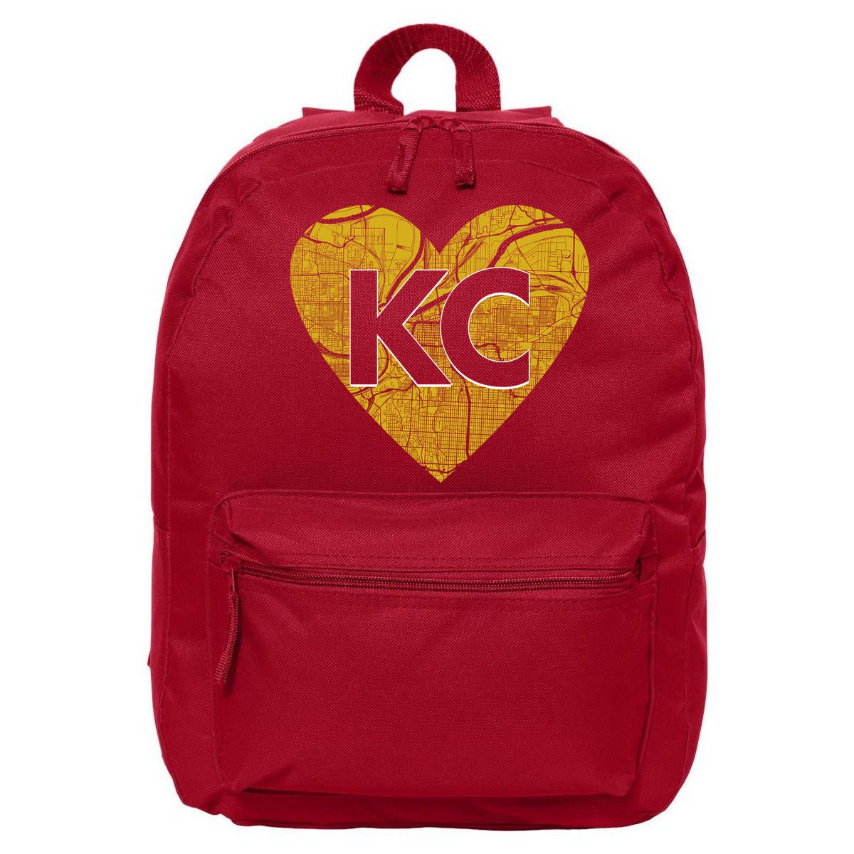 Love Kansas City Football Fan City Map 16 in Basic Backpack